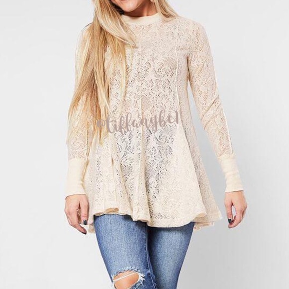 Free People Coffee in the Morning Lace Tunic - Picture 3 of 16